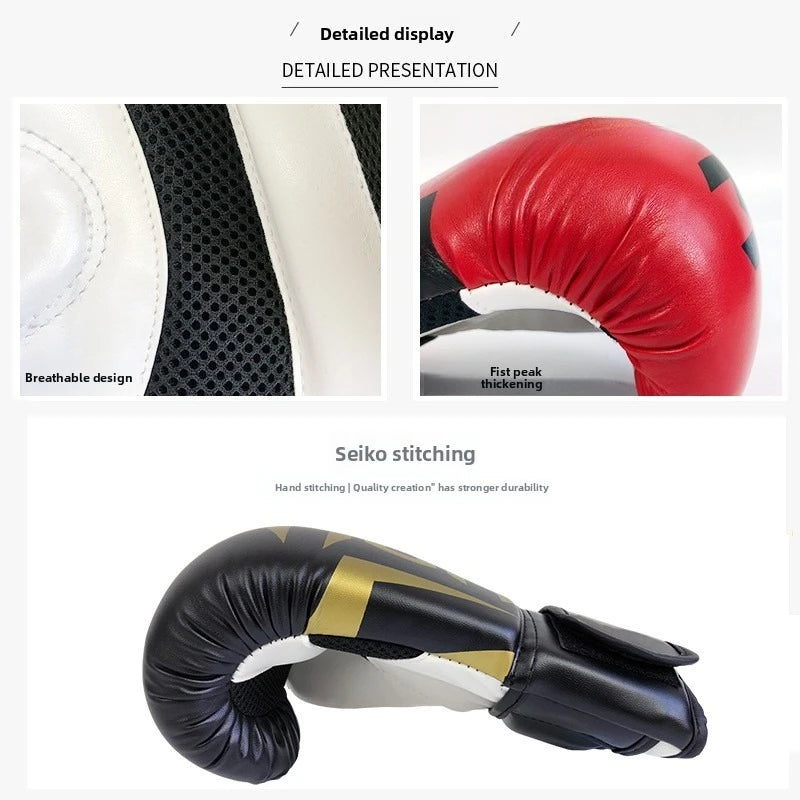High Quality PU Leather Wear-Resistant And Breathable Boxing Gloves For Sanda Training, Thickened Protective Combat Gloves