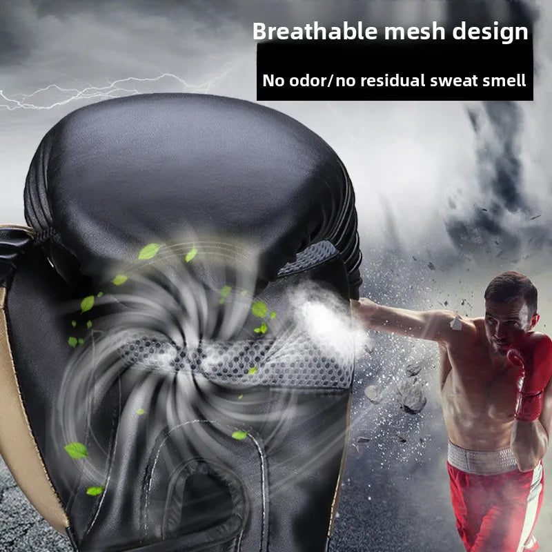 High Quality PU Leather Wear-Resistant And Breathable Boxing Gloves For Sanda Training, Thickened Protective Combat Gloves